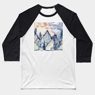 mountain forest abstract pastel painting Baseball T-Shirt